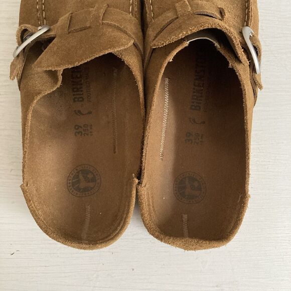 Birkenstock Tan Suede Clogs with Buckle - Picture 9 of 11